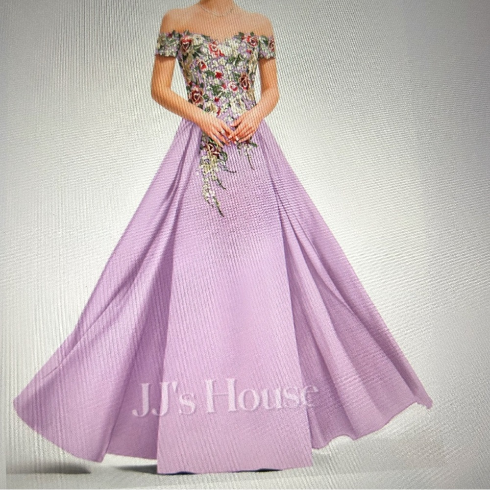 JJs House Lavender Off-Shoulder Dress